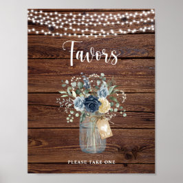 Póster Letrero de Favoritos de Luces de Cuerda de Madera