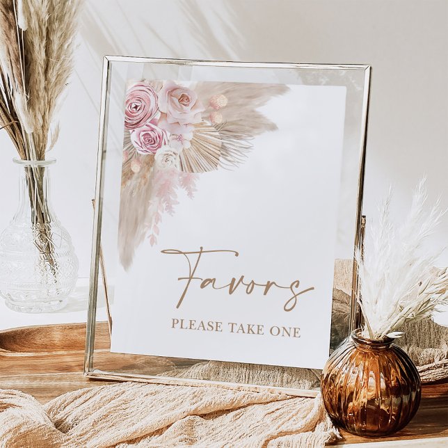 Póster Letrero de Favoritos Florales de Pampas Rubor Boho (Subido por el creador)