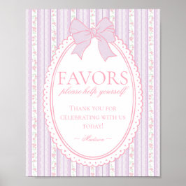 Póster Letrero de Favoritos Florales Elegantes Vintage Mo