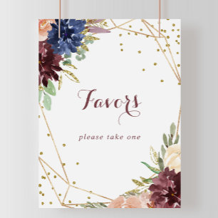 Póster Letrero de Favoritos Geométrico Rústico Dorado Gli