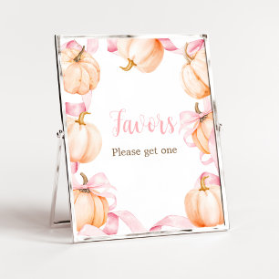 Póster Letrero de Favoritos para Baby Shower de Calabaza