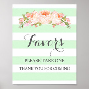 Póster Letrero de Favoritos para Baby Shower Flores de Me