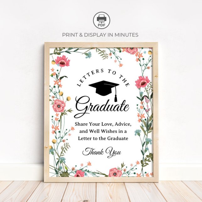 Póster Letrero de fiesta "Cartas al graduado" de Wildflow (Subido por el creador)