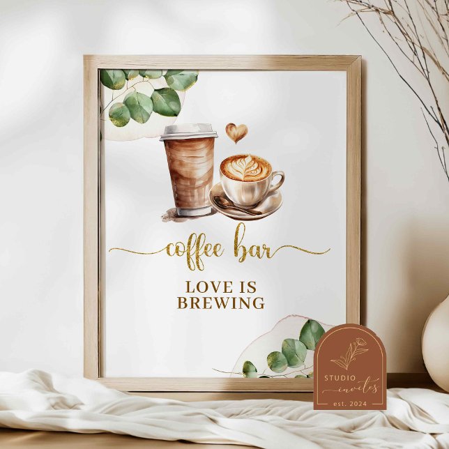 Póster Letrero de fiesta de Amor en la barra de café está (Subido por el creador)