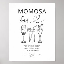 Póster Letrero de fiesta de baby shower Minimalist Momosa
