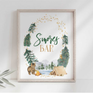 Póster Letrero de Fiesta de Barra de S'mores
