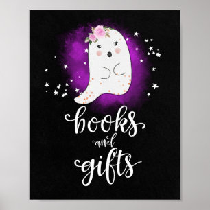 Póster Letrero de Fiesta de Bebé de Halloween para Libros