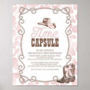 Póster Letrero de fiesta de cápsula de tiempo de primer r