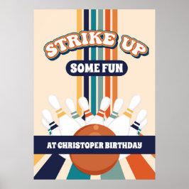 Póster Letrero de fiesta de cumpleaños para niños con tem