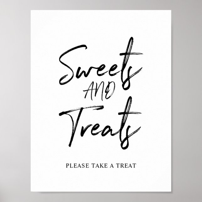 Póster Letrero de fiesta de dulces y golosinas con letras (Frente)