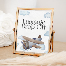 Póster Letrero de fiesta de entrega de equipaje de avión 