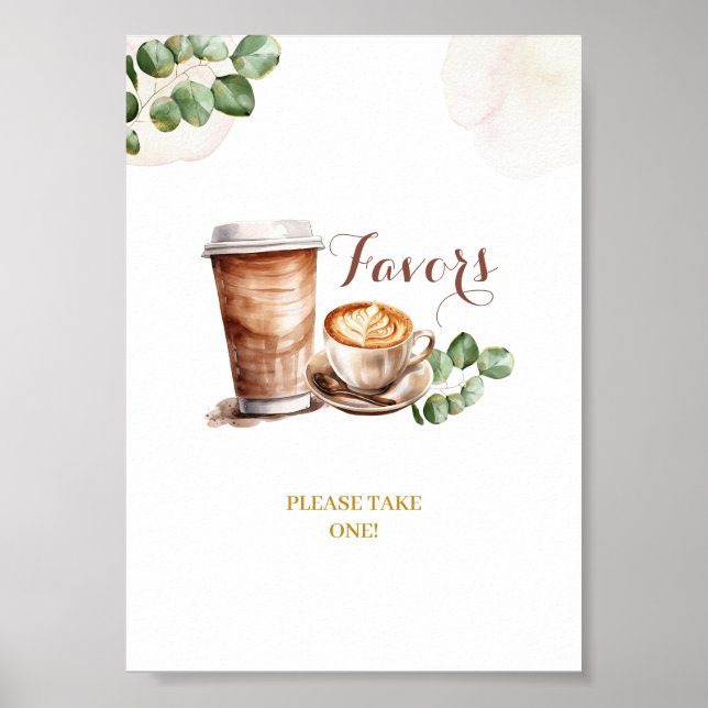 Póster Letrero de fiesta de favores de café amor está hir (Frente)