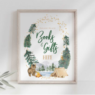 Póster Letrero de fiesta de libros y regalos