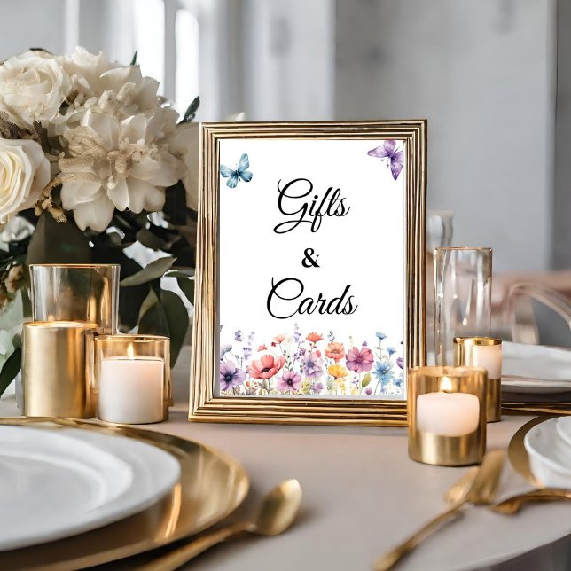 Póster Letrero de fiesta de mariposas pastel de regalo y  (Subido por el creador)