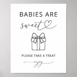 Póster Letrero de fiesta de Minimalist Babies are Sweet F