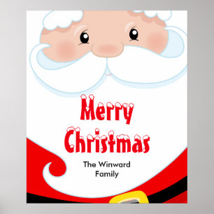Póster Letrero de Fiesta de Navidad de Santa Claus
