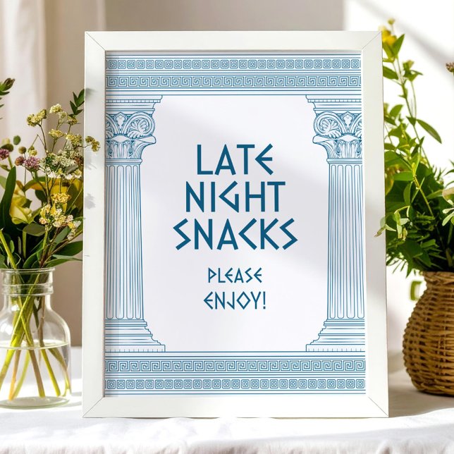 Póster Letrero de fiesta de Snacks de última hora con tem (Subido por el creador)