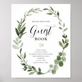 Póster Letrero de fiesta para libro de invitados