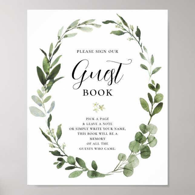 Póster Letrero de fiesta para libro de invitados (Frente)