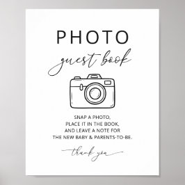Póster Letrero de Fiesta para Libro de Invitados de Fotos