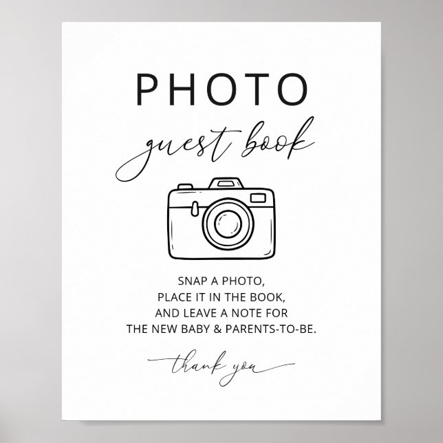 Póster Letrero de Fiesta para Libro de Invitados de Fotos (Frente)