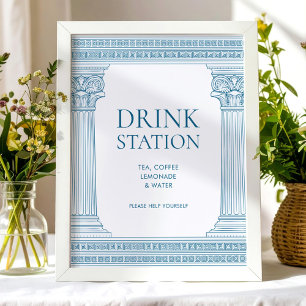 Póster Letrero de fiesta para mesa de estación de bebidas