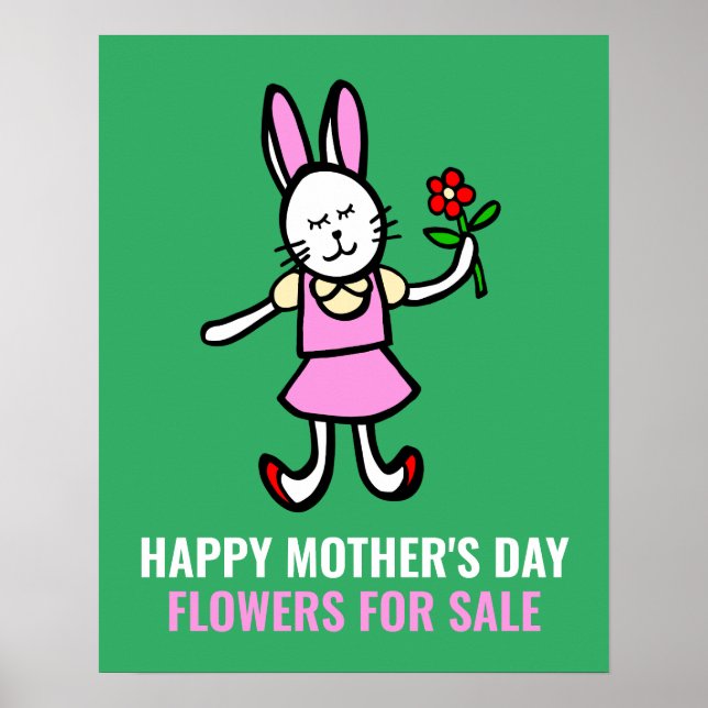 Póster Letrero de flores en venta, venta personalizada de (Frente)