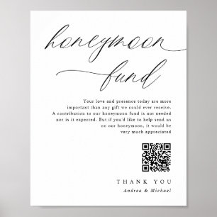 Póster Letrero de Fondo de Luna de Miel de Boda Elegante