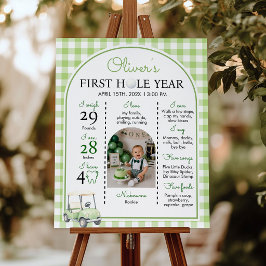 Póster Letrero de Foto del Primer Hoyo de Golf Año Fiesta