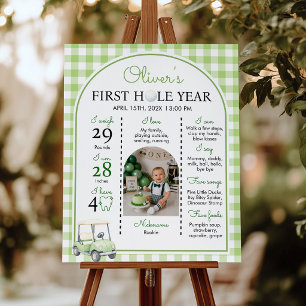 Póster Letrero de Foto del Primer Hoyo de Golf Año Fiesta