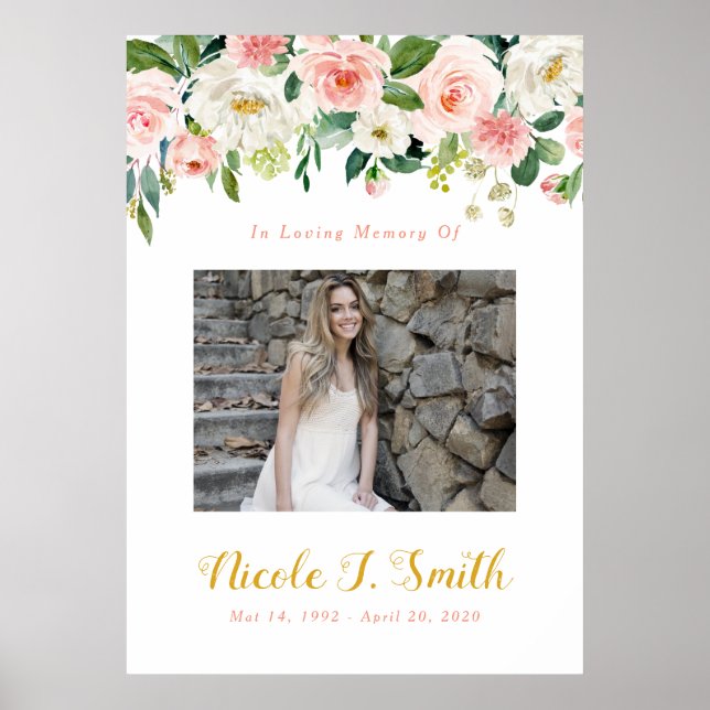 Póster Letrero de Foto, Letrero de Celebración de la Vida (Frente)