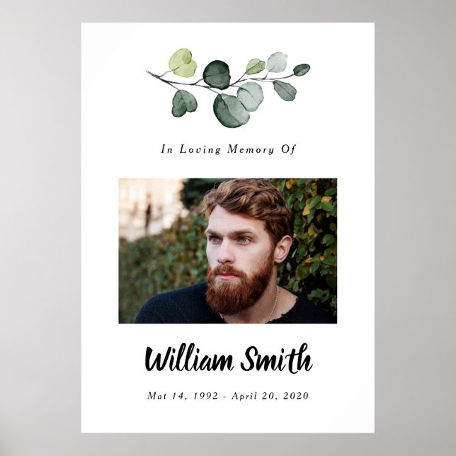 Póster Letrero de Foto, Letrero de Celebración de la Vida (Frente)