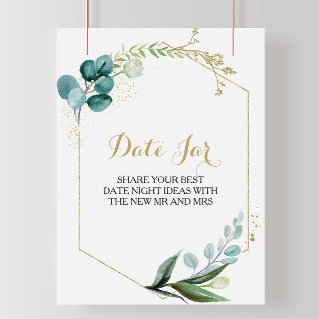 Póster Letrero de frasco de fecha de eucalipto dorado y v (Subido por el creador)