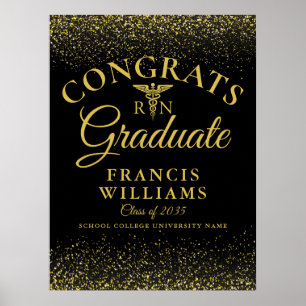 Póster Letrero de Graduación de Enfermería con Brillo Neg