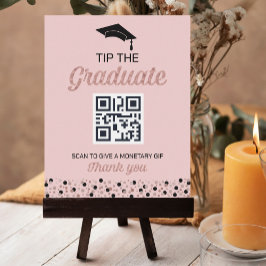 Póster Letrero de graduado de punta de confeti con guión 