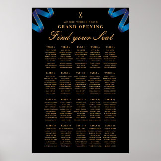Póster Letrero de gráfico de asientos para evento corpora