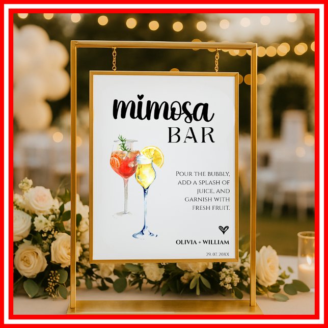 Póster Letrero de Guión de Barra de Mimosa Bar de Boda (Subido por el creador)