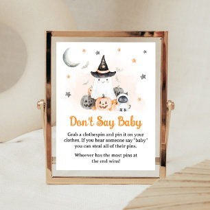 Póster Letrero de Halloween de Naranja Little Boo Don't S