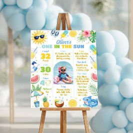 Póster Letrero de hito de foto de cumpleaños de verano en