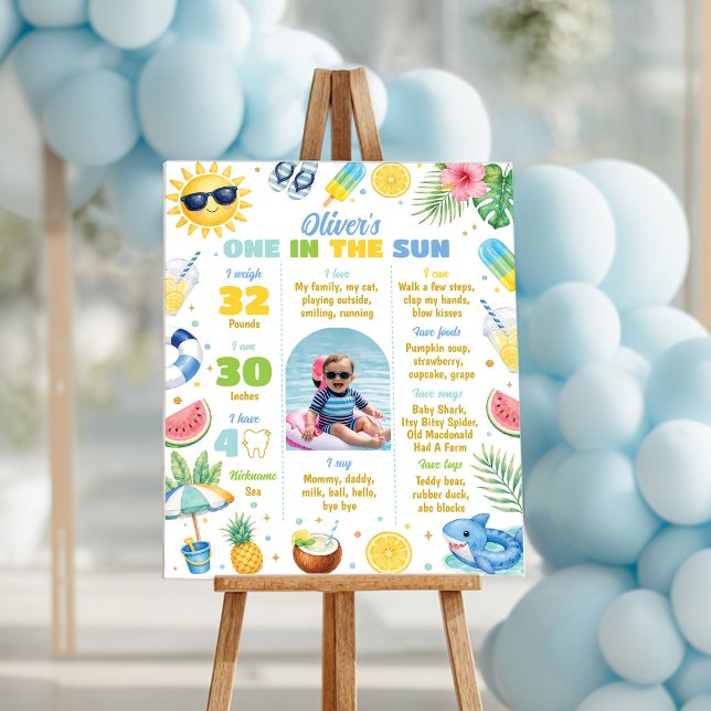 Póster Letrero de hito de foto de cumpleaños de verano en (Subido por el creador)