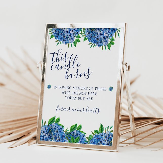 Póster Letrero de Hortensias Esta Vela Arde En Memoria Am (Subido por el creador)