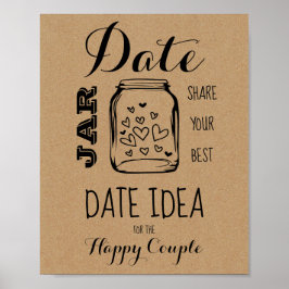 Póster Letrero de idea de fecha de juego de ducha nupcial