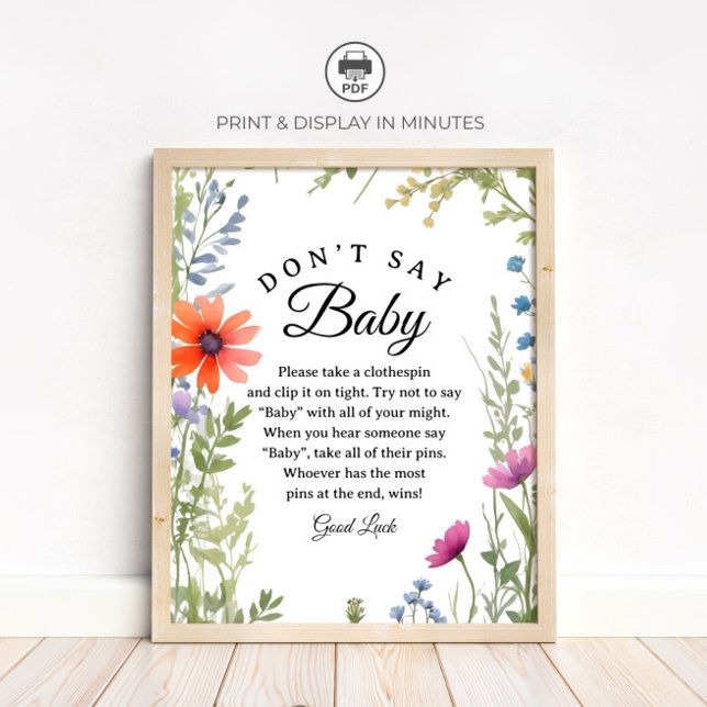 Póster Letrero de juego de baby shower "No digas bebé" de (Subido por el creador)