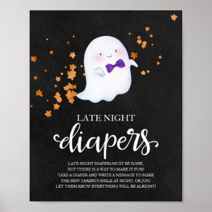 Póster Letrero de Juego de Baby Shower: Pañales Fuera de 