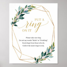 Póster Letrero de juego de Green Put a ring on it para Br