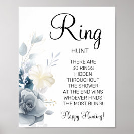 Póster Letrero de juego de regadera de boda Ring Ring de