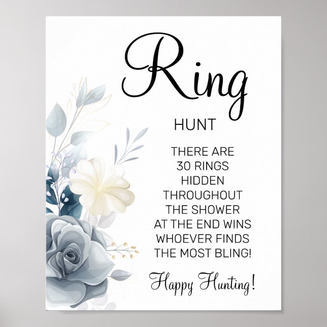Póster Letrero de juego de regadera de boda Ring Ring de  (Frente)