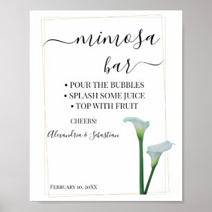 Póster Letrero de la barra de mimosa de shower nupcial co