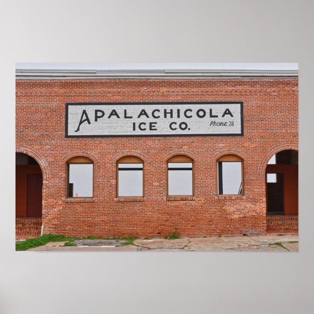 Póster Letrero de la Compañía de Hielo Apalachicola, Flor (Frente)