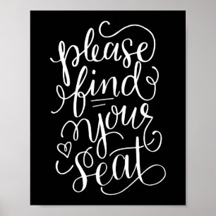Póster Letrero de letra a mano por favor encuentre su asi